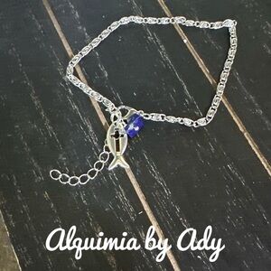 Dainty jewelry lapis silver adjustable bracelet